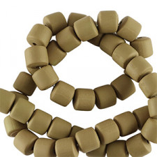 Polymer tube beads 6mm - Ochre brown